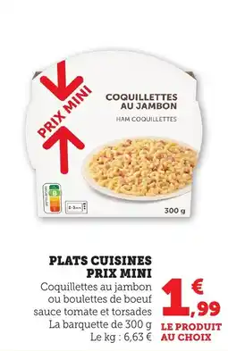 Bi1 PRIX MINI Plats cuisines offre