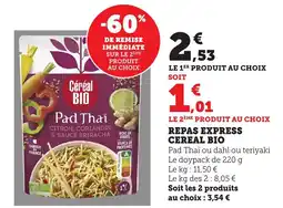 Bi1 CEREAL BIO Repas express offre