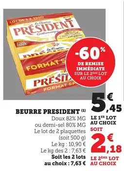 Bi1 PRESIDENT Beurre offre