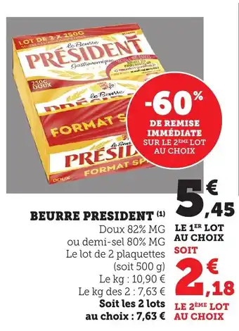 Bi1 PRESIDENT Beurre offre