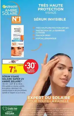 Intermarché Express Serum visage solaire super uv ambre solaire offre