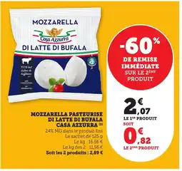 Bi1 CASA AZZURRA Mozzarella pasteurise di latte di bufala offre