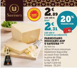 Bi1 U SAVEURS Parmigiano reggiano aop offre