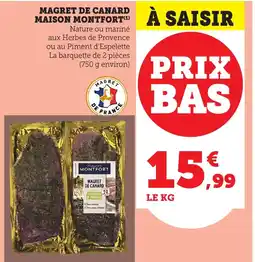 Bi1 MAISON MONTFORT Magret de canard offre