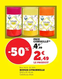 Bi1 MAISON DENIS Bougie citronnelle offre