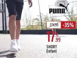 Intersport PUMA Short enfant offre