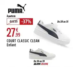 Intersport PUMA Court classic clean enfant offre