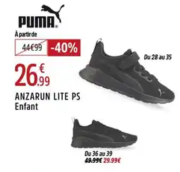 Intersport PUMA Anzarun lite ps enfant offre