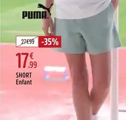 Intersport PUMA Short enfant offre