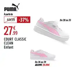 Intersport PUMA Court classic clean enfant offre