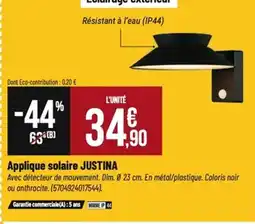 Tridôme Applique solaire justina offre