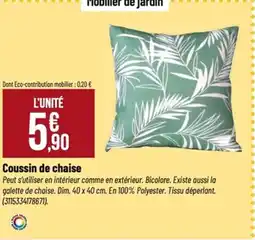 Tridôme Coussin de chaise offre