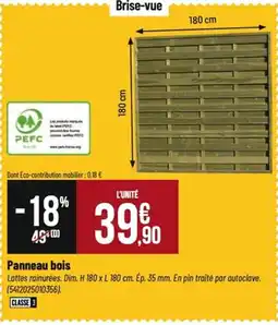 Tridôme Panneau bois offre