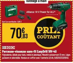 Tridôme BOSCH Perceuse-visseuse sans-fil EasyDrill 18V-40 offre