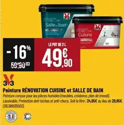 Tridôme Peinture rénovation cuisine et salle de bain offre