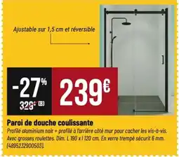 Tridôme Paroi de douche coulissante offre
