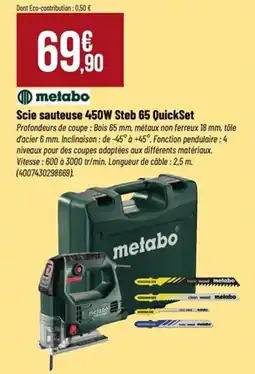 Tridôme METABO Scie sauteuse 450W Steb 65 QuickSet offre