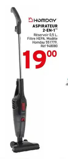 Trafic HOMDAY Aspirateur 2-en-1 offre