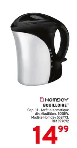 Trafic HOMDAY Bouilloire offre