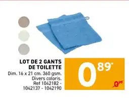 Trafic Lot de 2 gants de toilette offre