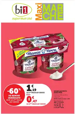 Maximarché MAMIE NOVA Yaourt aux fruits offre