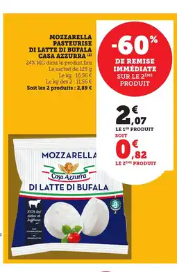 Maximarché CASA AZZURRA Mozzarella pasteurise di latte di bufala offre
