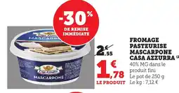 Maximarché CASA AZZURRA Fromage pasteurise mascarpone offre