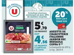 Maximarché Assiette de charcuterie italienne jambon sec bresaola coppa u offre