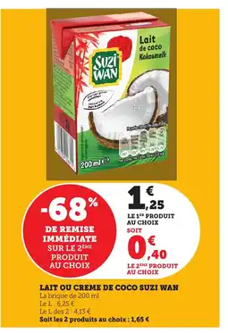 Maximarché SUZI WAN Lait ou creme de coco offre