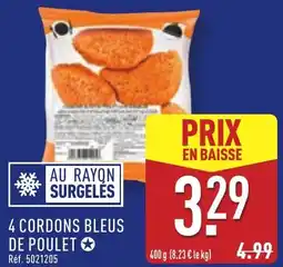 ALDI 4 cordons bleus de poulet offre