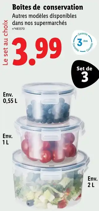 Lidl Boîtes de conservation offre