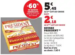 Maximarché PRESIDENT Beurre offre