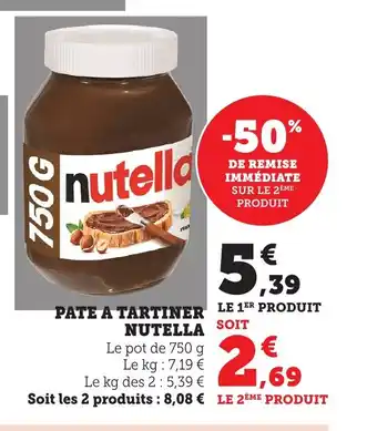 Maximarché NUTELLA Pate a tartiner offre