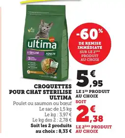 Maximarché ULTIMA Croquettes pour chat sterilise offre