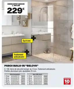 Brico Dépôt BELOYA Paroi waik-in offre