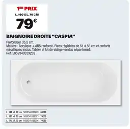 Brico Dépôt CASPIA Baignoire droite offre