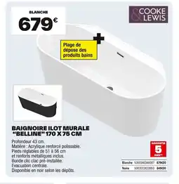Brico Dépôt BELLINE Baignoire ilot murale offre