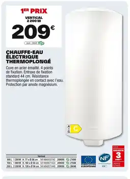 Brico Dépôt Chauffe-eau électrique thermoplongé offre