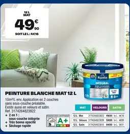 Brico Dépôt Peinture blanche mat offre