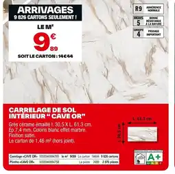 Brico Dépôt CAVE OR Carrelage de sol intérieur offre