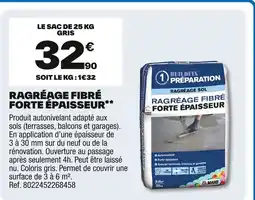 Brico Dépôt Ragréage fibré forte épaisseur offre