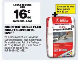 Brico Dépôt Mortier-colle flex multi-supports offre