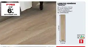 Brico Dépôt RUSTIC Lame pvc adhésive offre