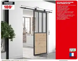 Brico Dépôt Kit rail porte atelier bois chene offre