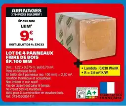Brico Dépôt Lot de 4 panneaux fibre de bois offre