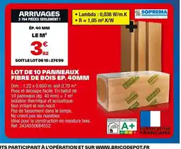 Brico Dépôt Lot de 10 panneaux fibre de bois offre