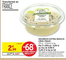 Intermarché CROC FRAIS Houmous extra basilic offre