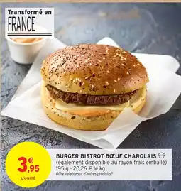 Intermarché Burger bistrot boeuf charolais offre