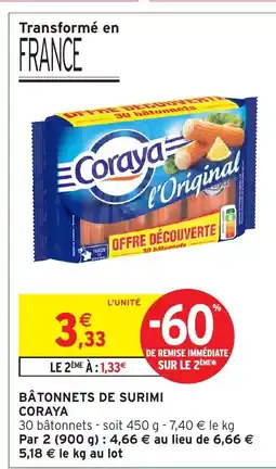 Intermarché CORAYA Bâtonnets de surimi offre