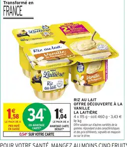 Intermarché LA LAITIÈRE Riz au lait offre découverte à la vanille offre